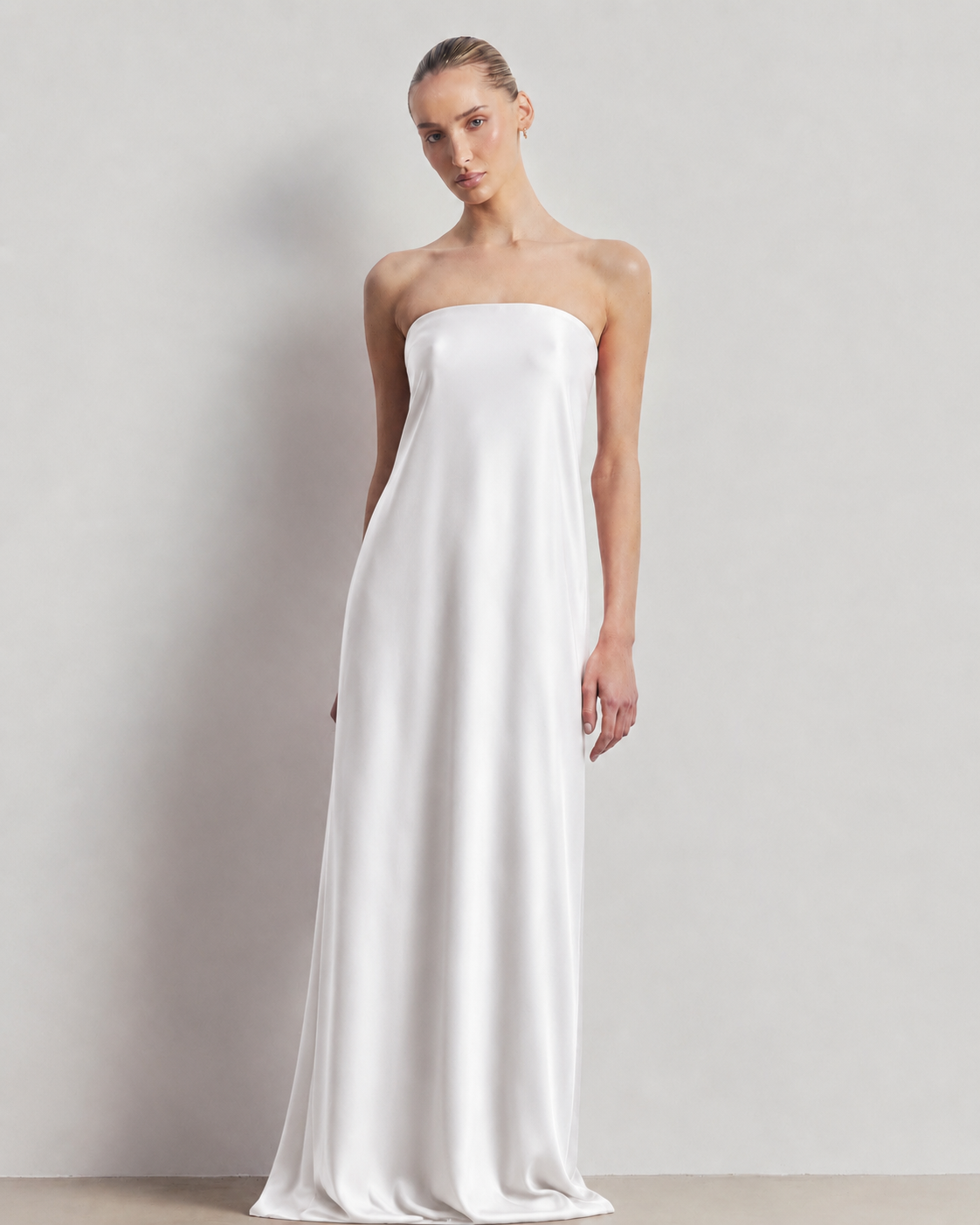 Satin Bandeau Maxi Dress