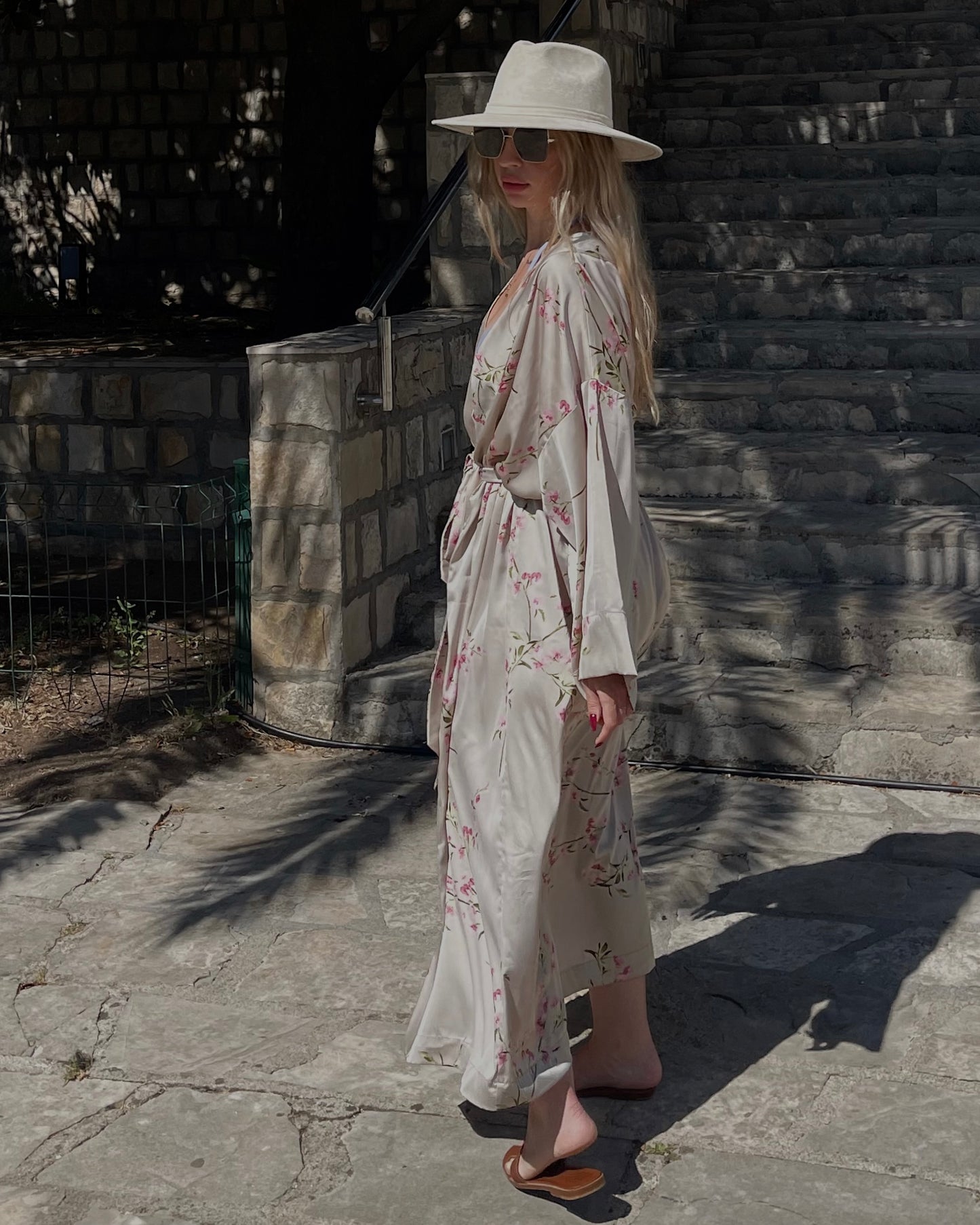 Blossom Satin Kimono