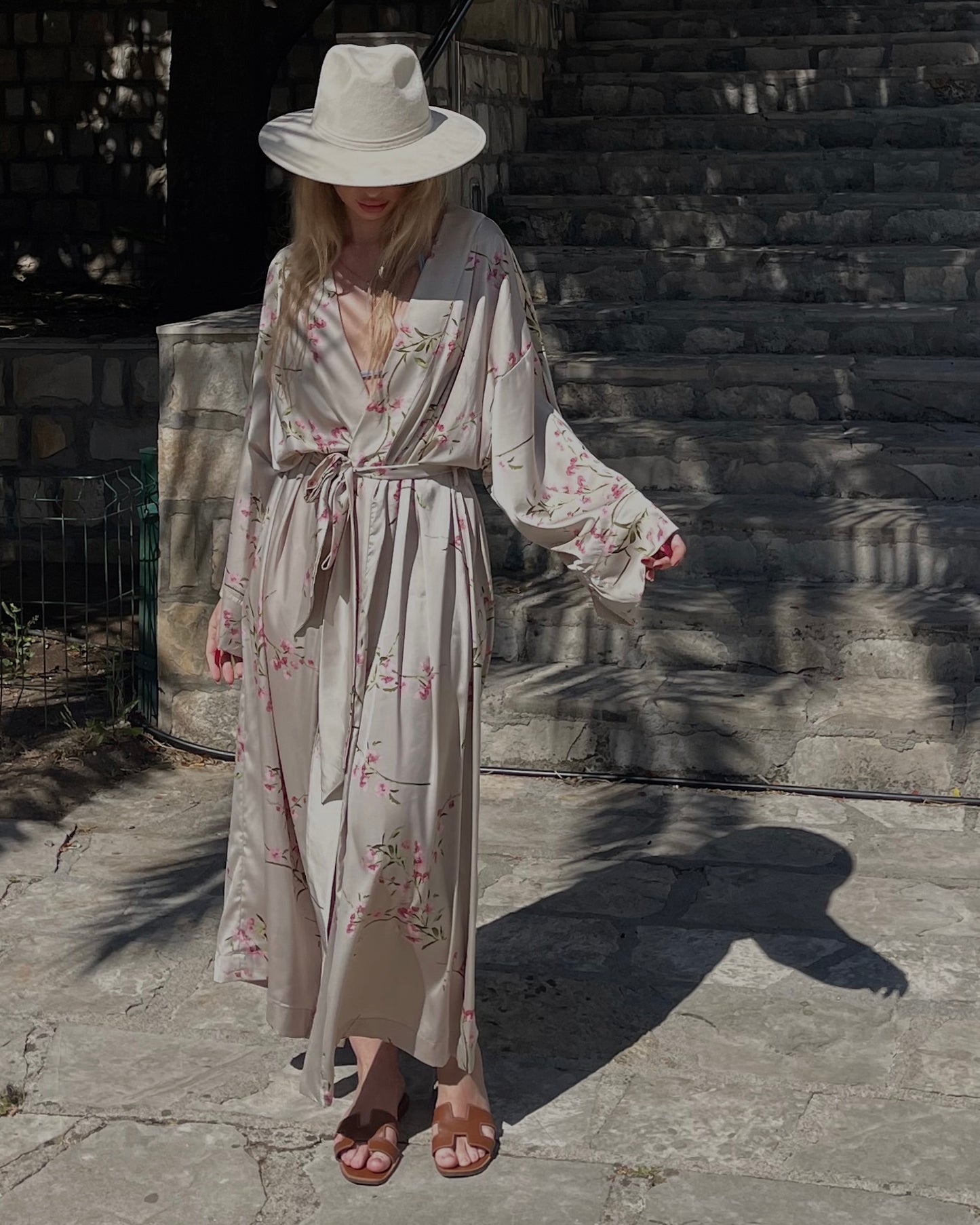 Blossom Satin Kimono