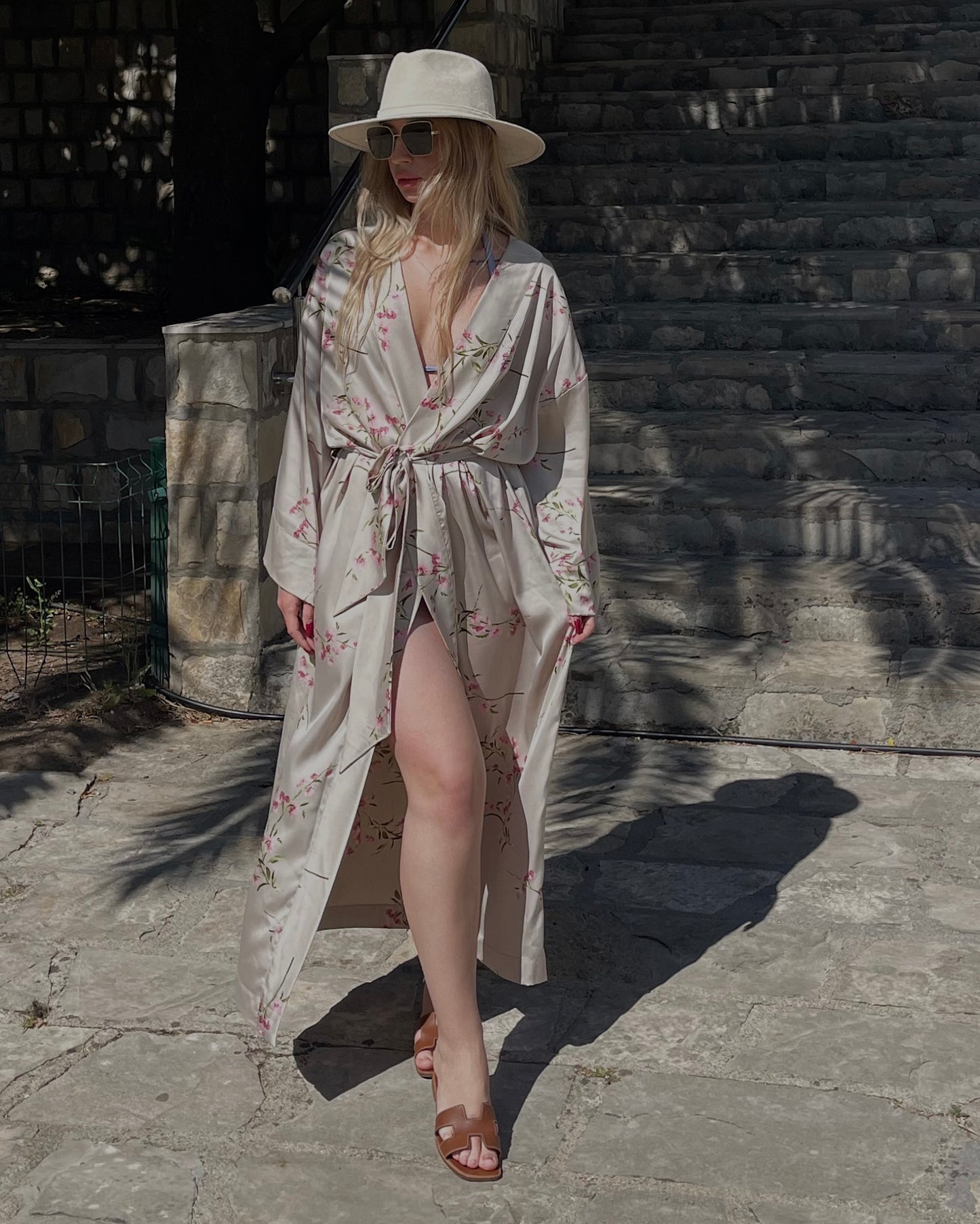 Blossom Satin Kimono