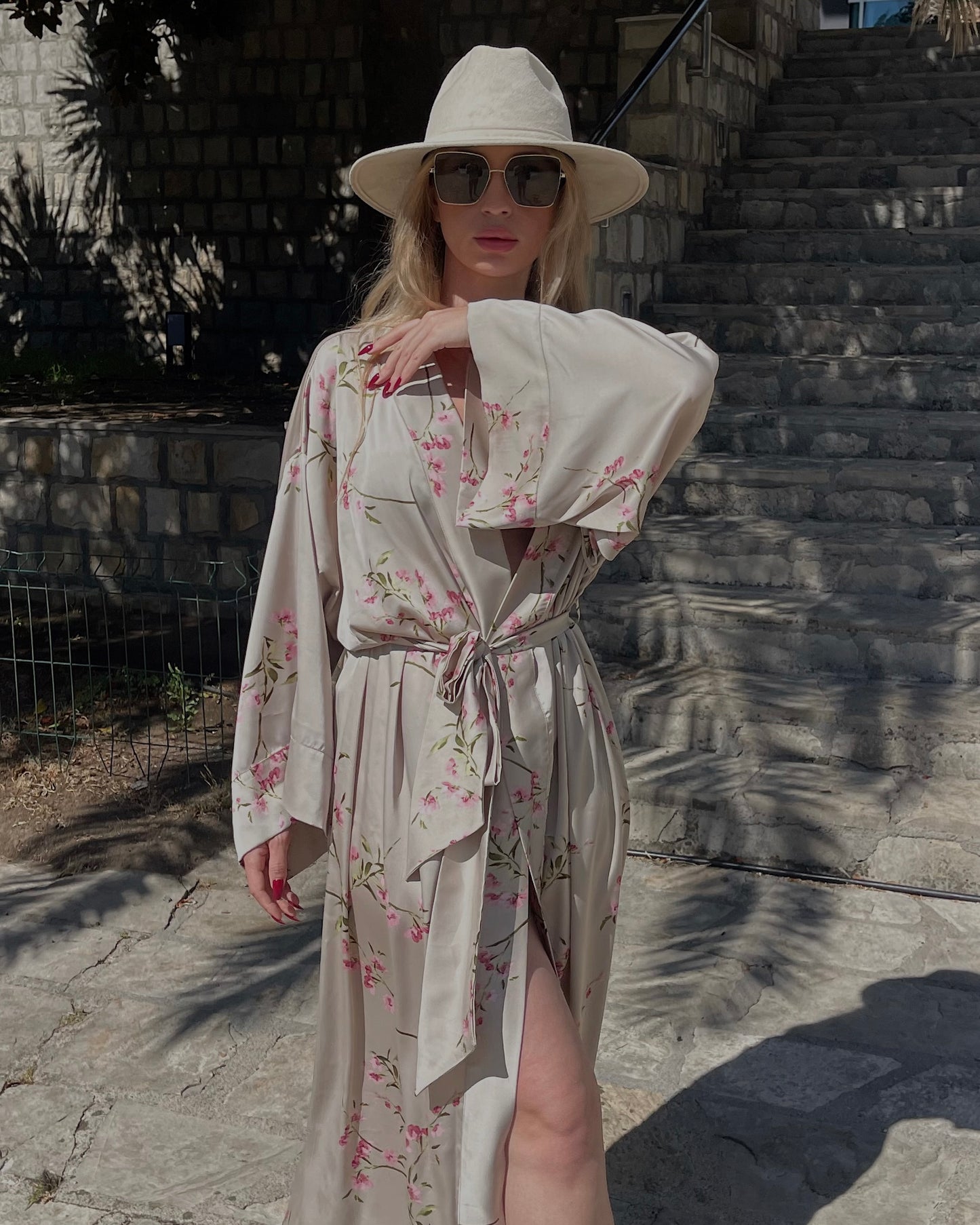 Blossom Satin Kimono