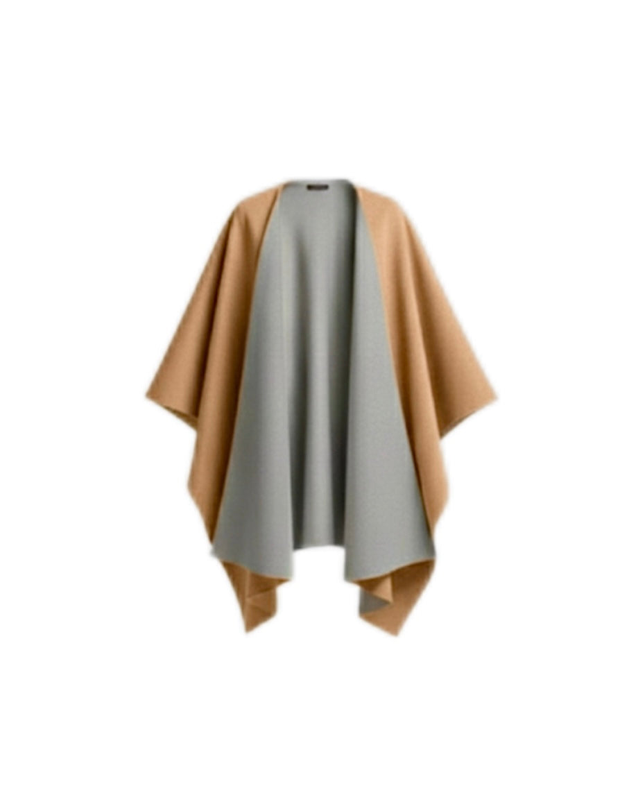 Double-sided Wool Poncho Duality