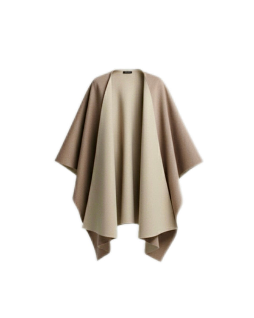 Double-sided Wool Poncho Duality