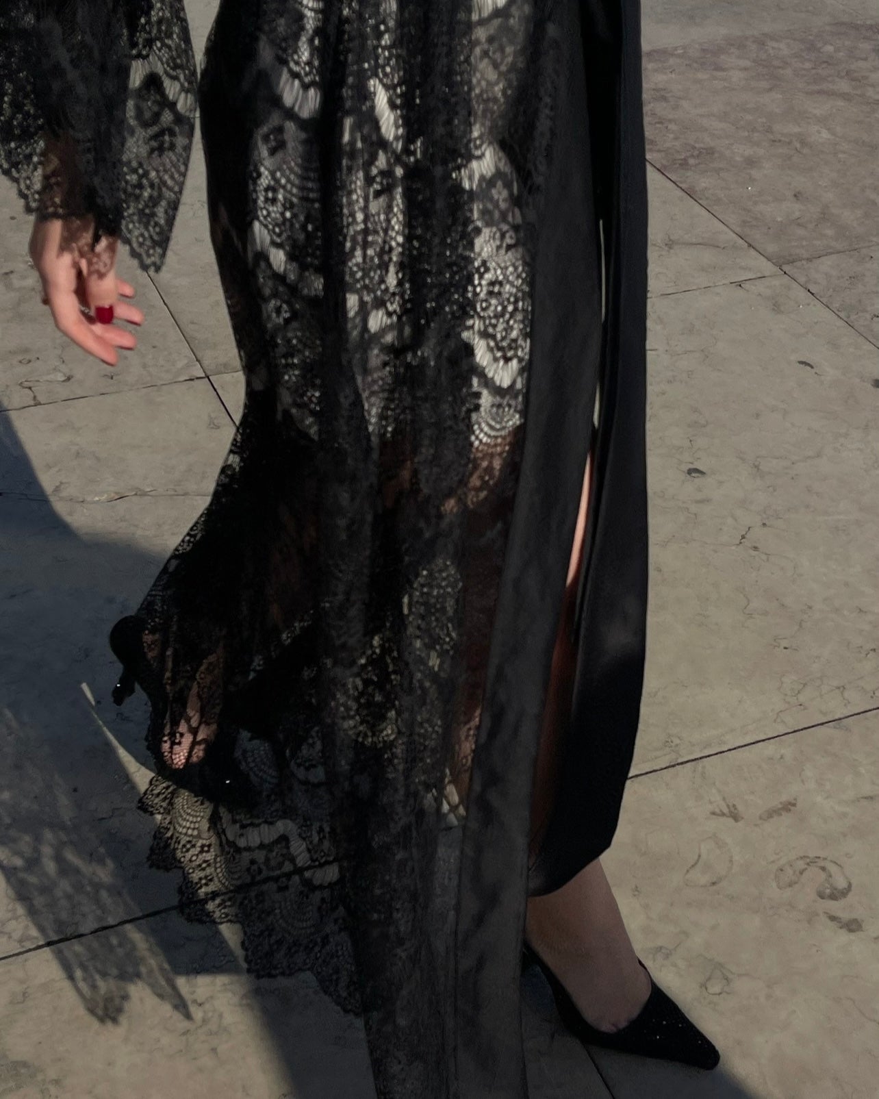 Glam Lace kimono dress