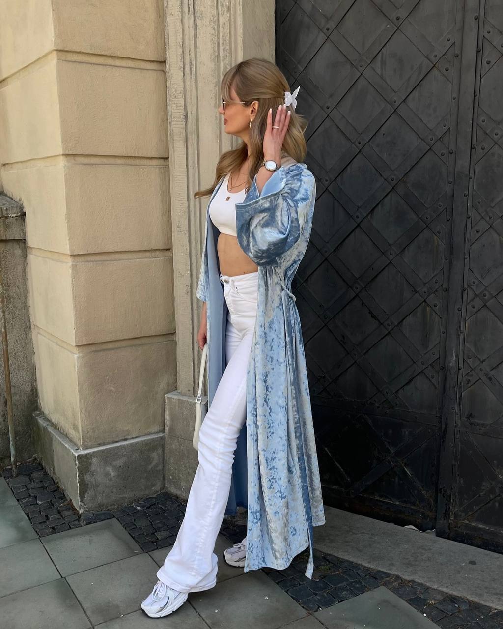 Velvet Marble kimono dress