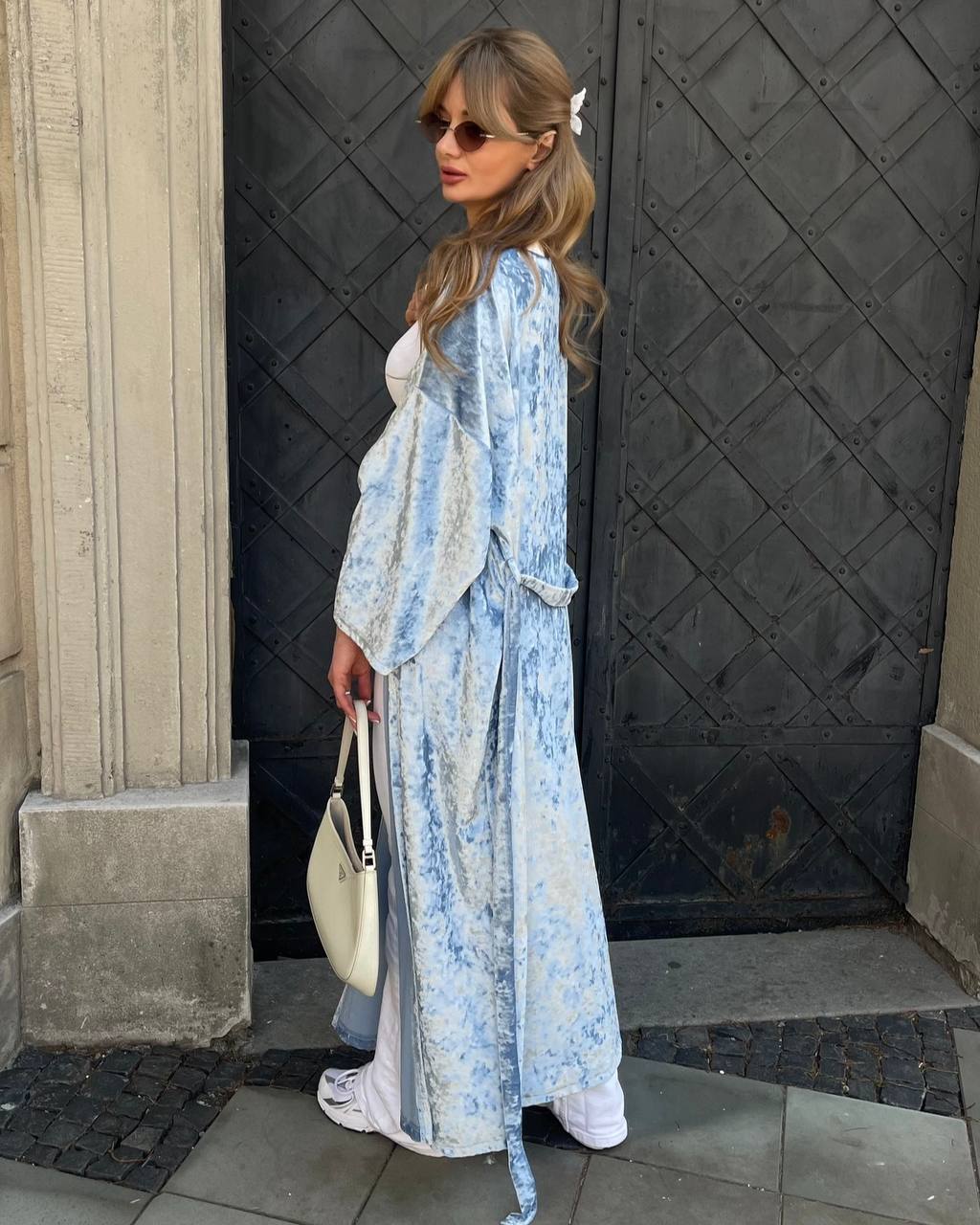 Velvet Marble kimono dress