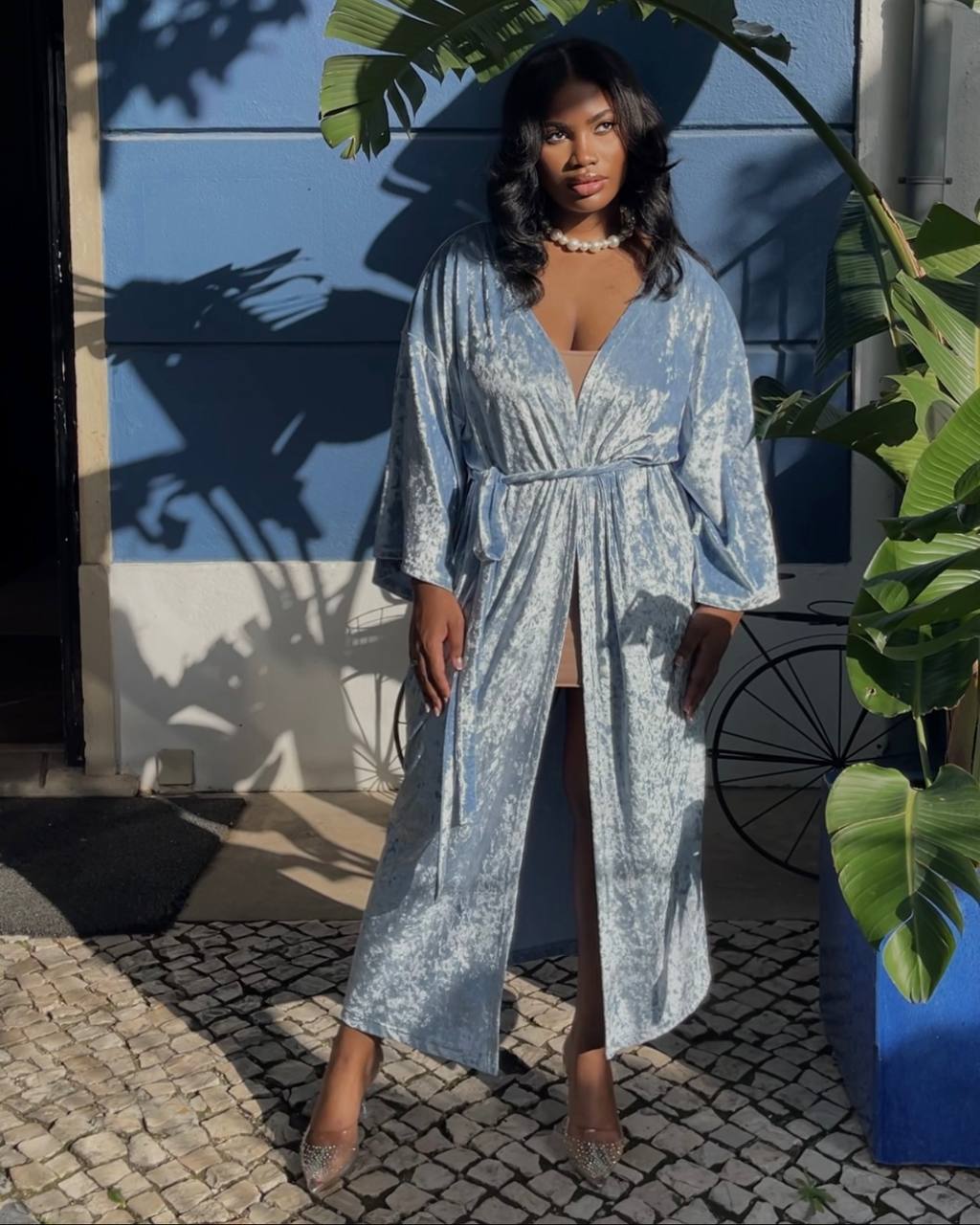 Velvet Marble kimono dress