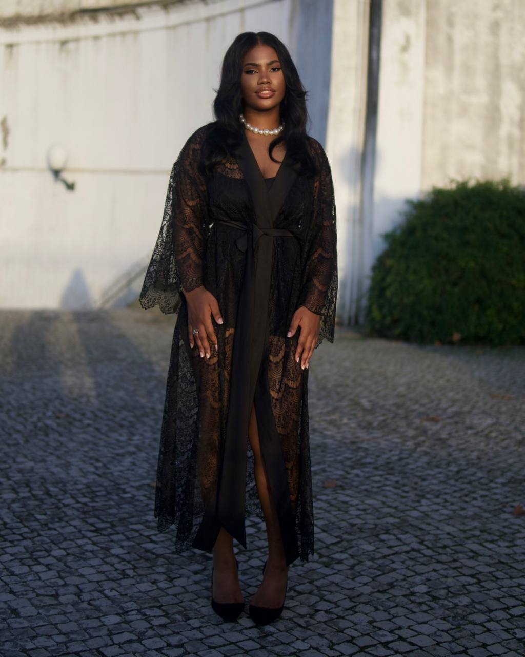 Glam Lace kimono dress