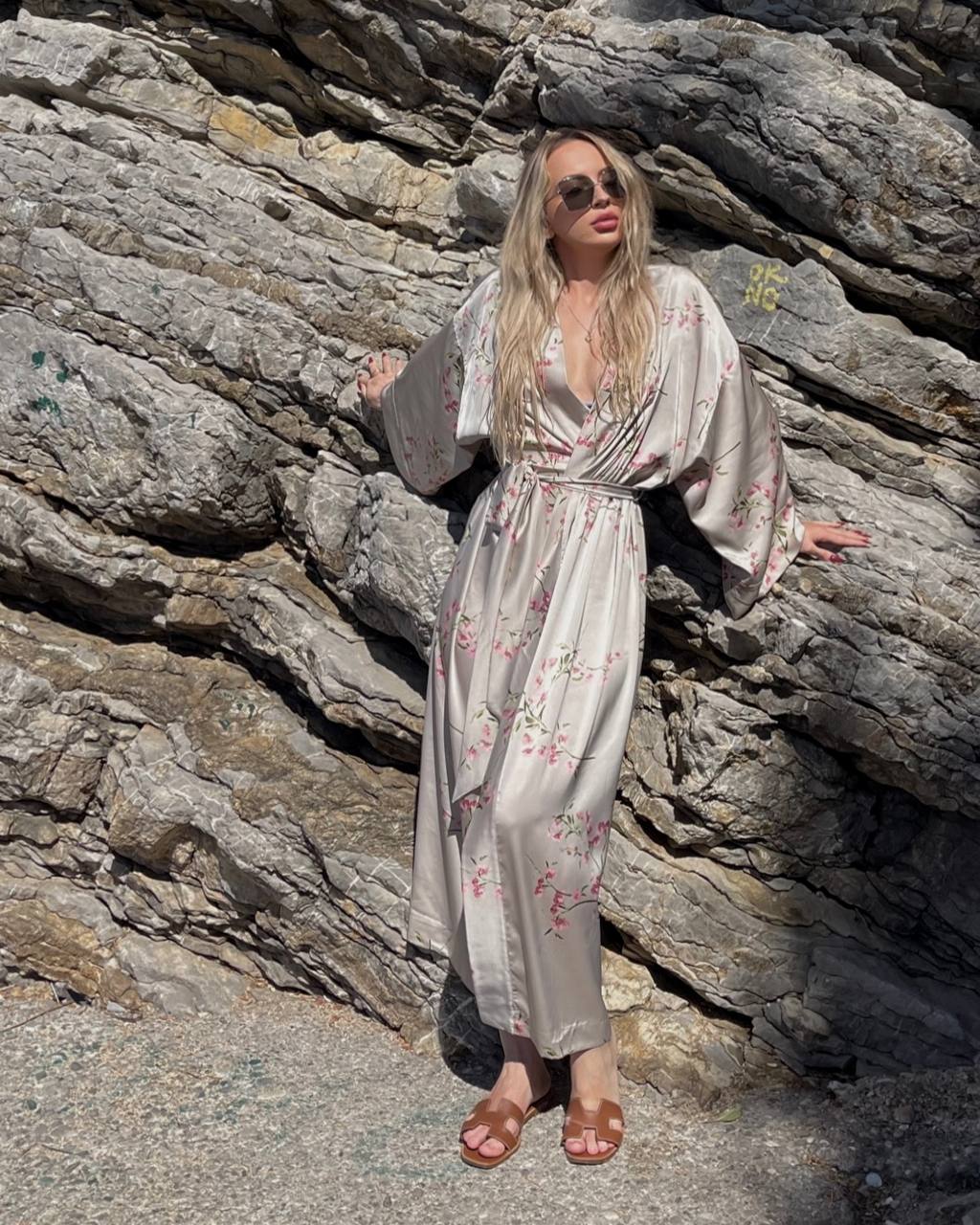 Blossom Satin Kimono
