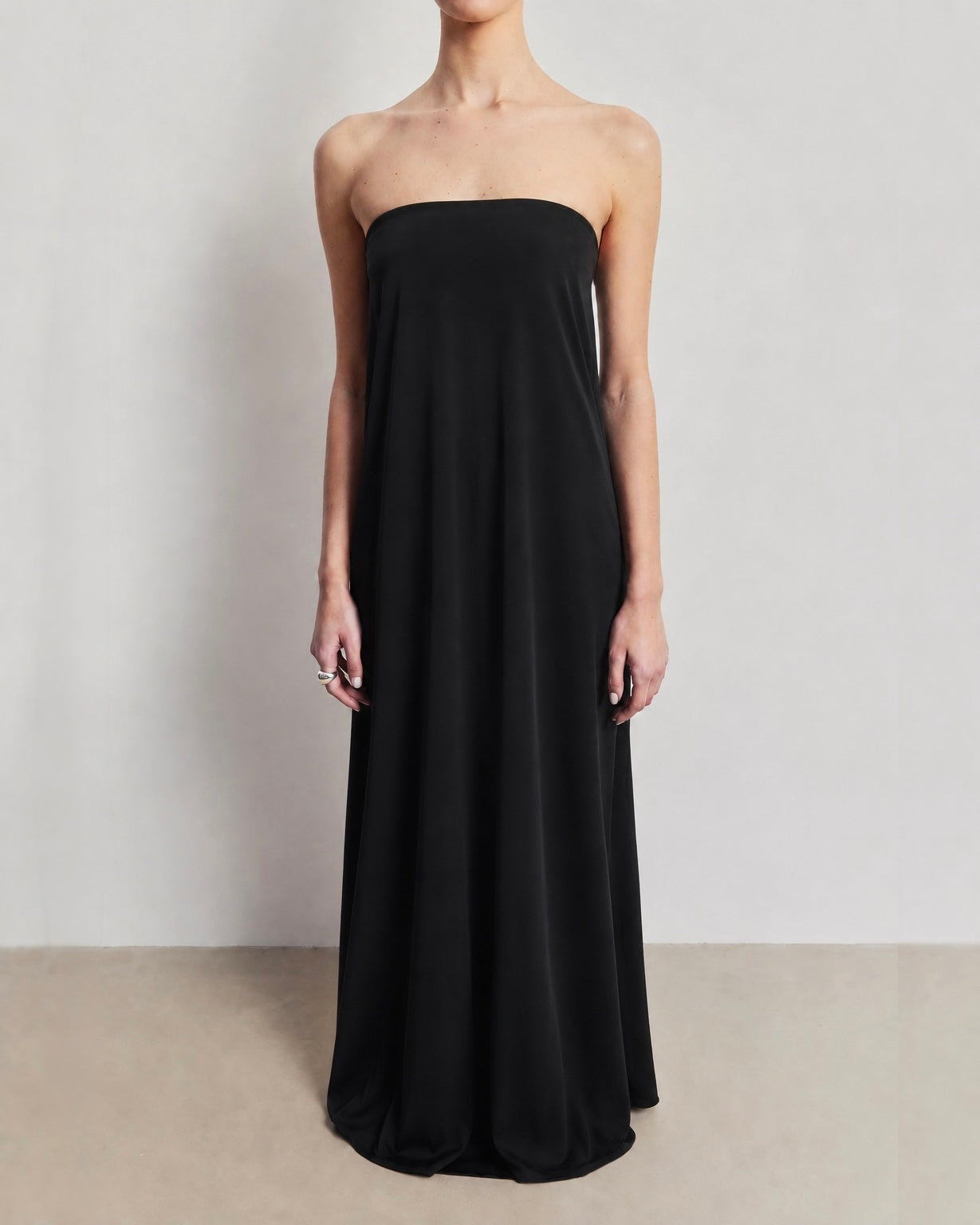 Satin Bandeau Maxi Dress