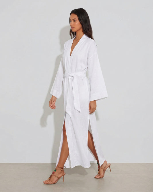 Soul organic linen kimono dress