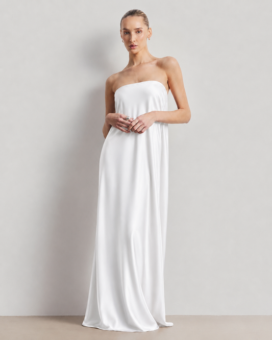 Satin Bandeau Maxi Dress