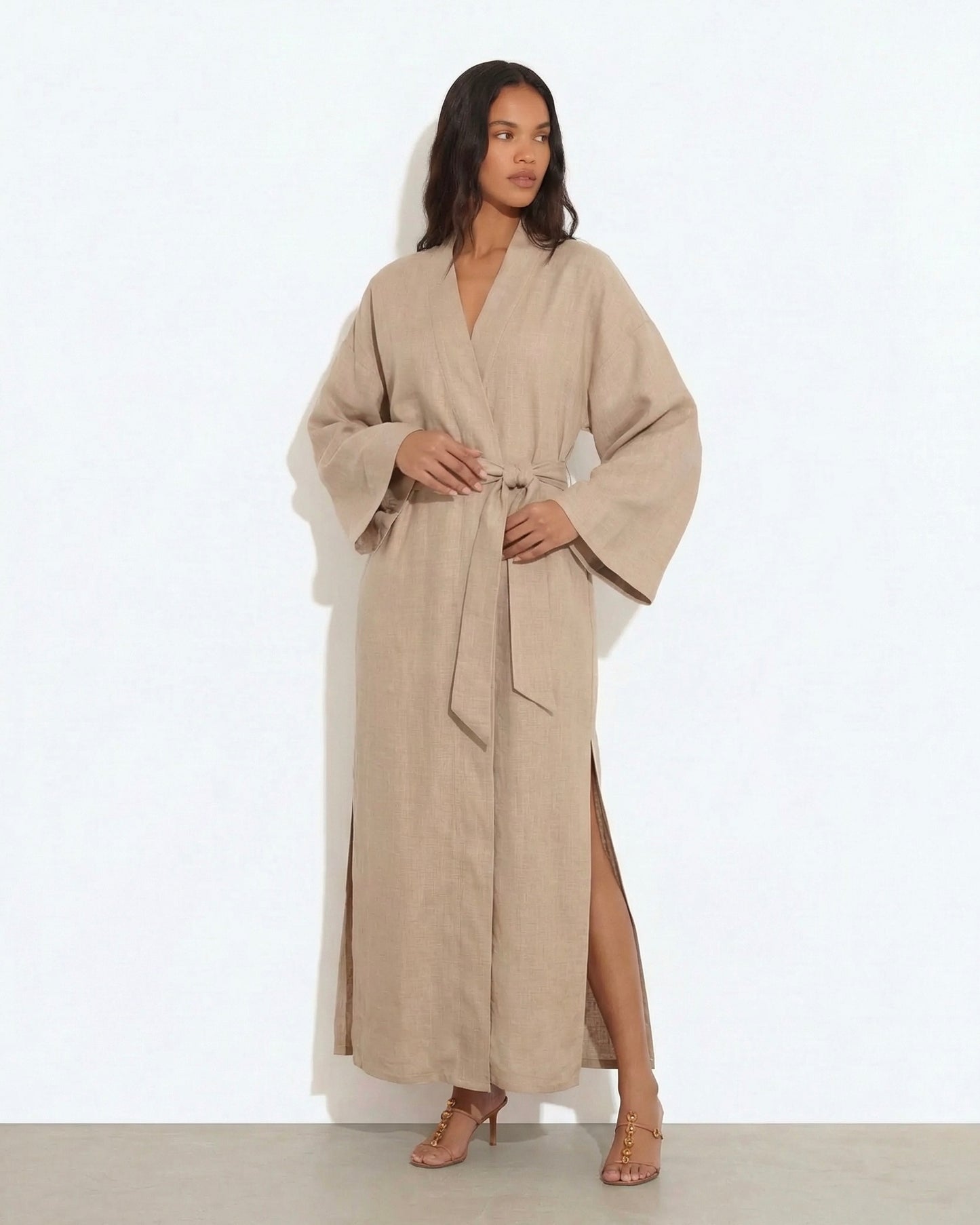 Soul organic linen kimono dress