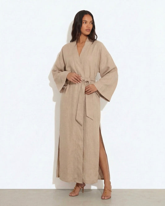 Soul organic linen kimono dress