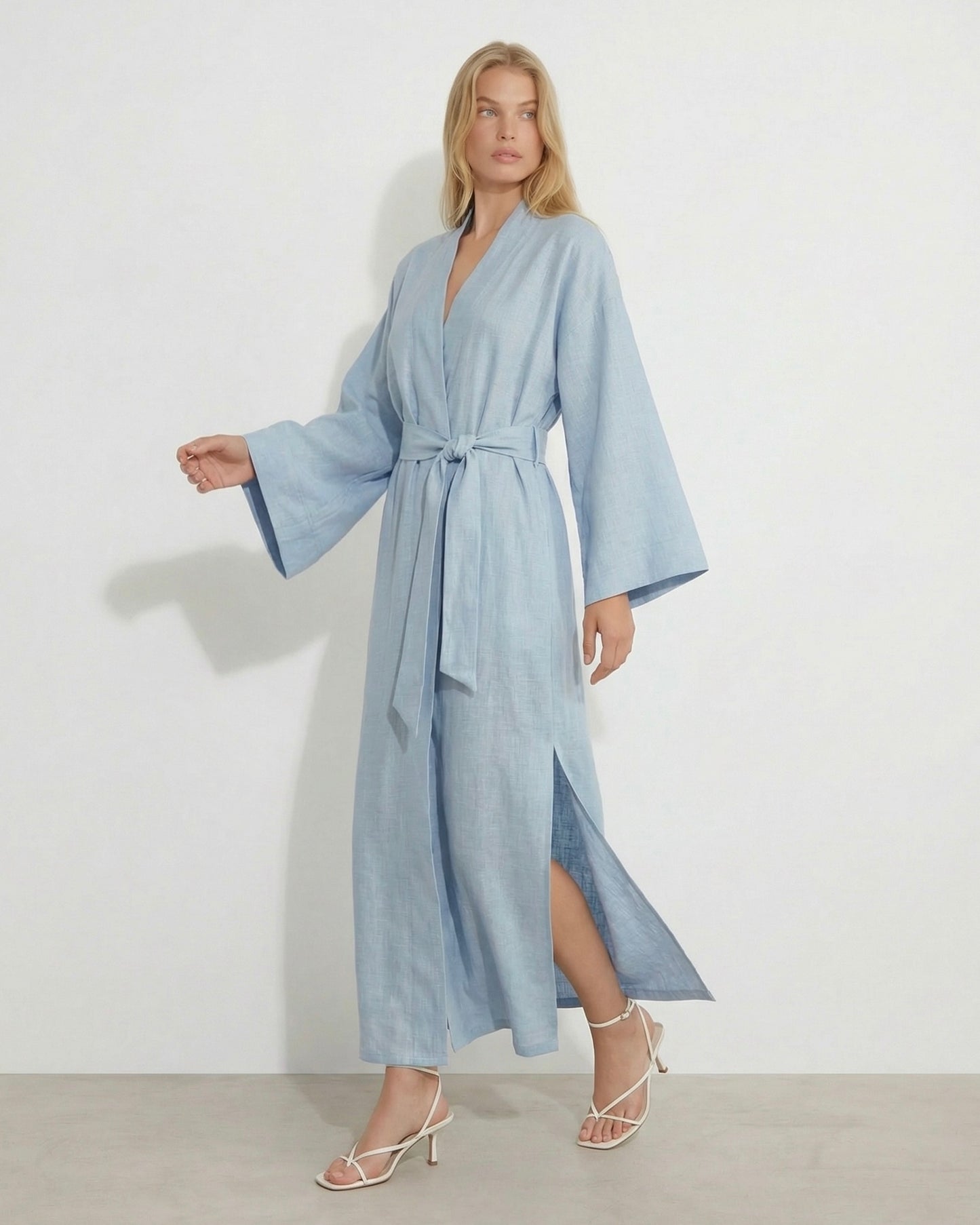 Soul organic linen kimono dress