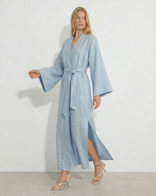 Soul organic linen kimono dress