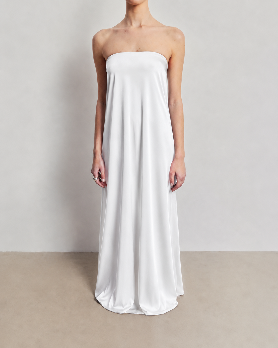 Satin Bandeau Maxi Dress