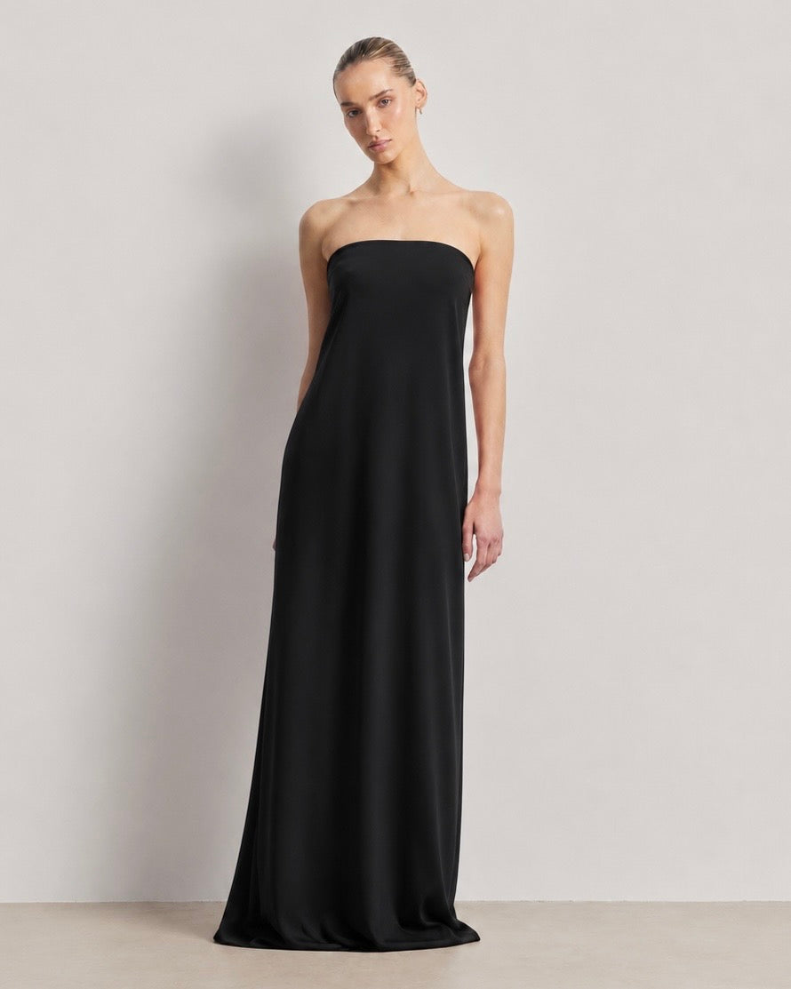 Satin Bandeau Maxi Dress