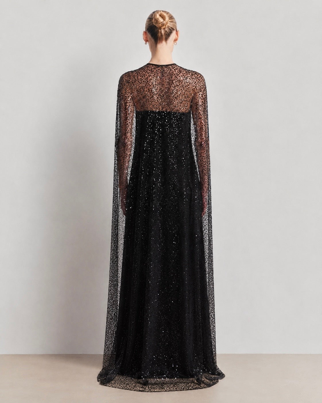 Sheer Embellished Cape
