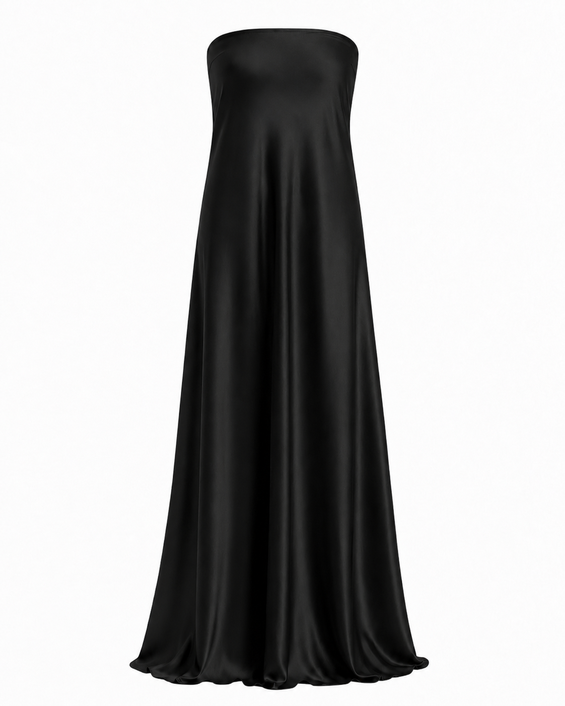 Satin Bandeau Maxi Dress