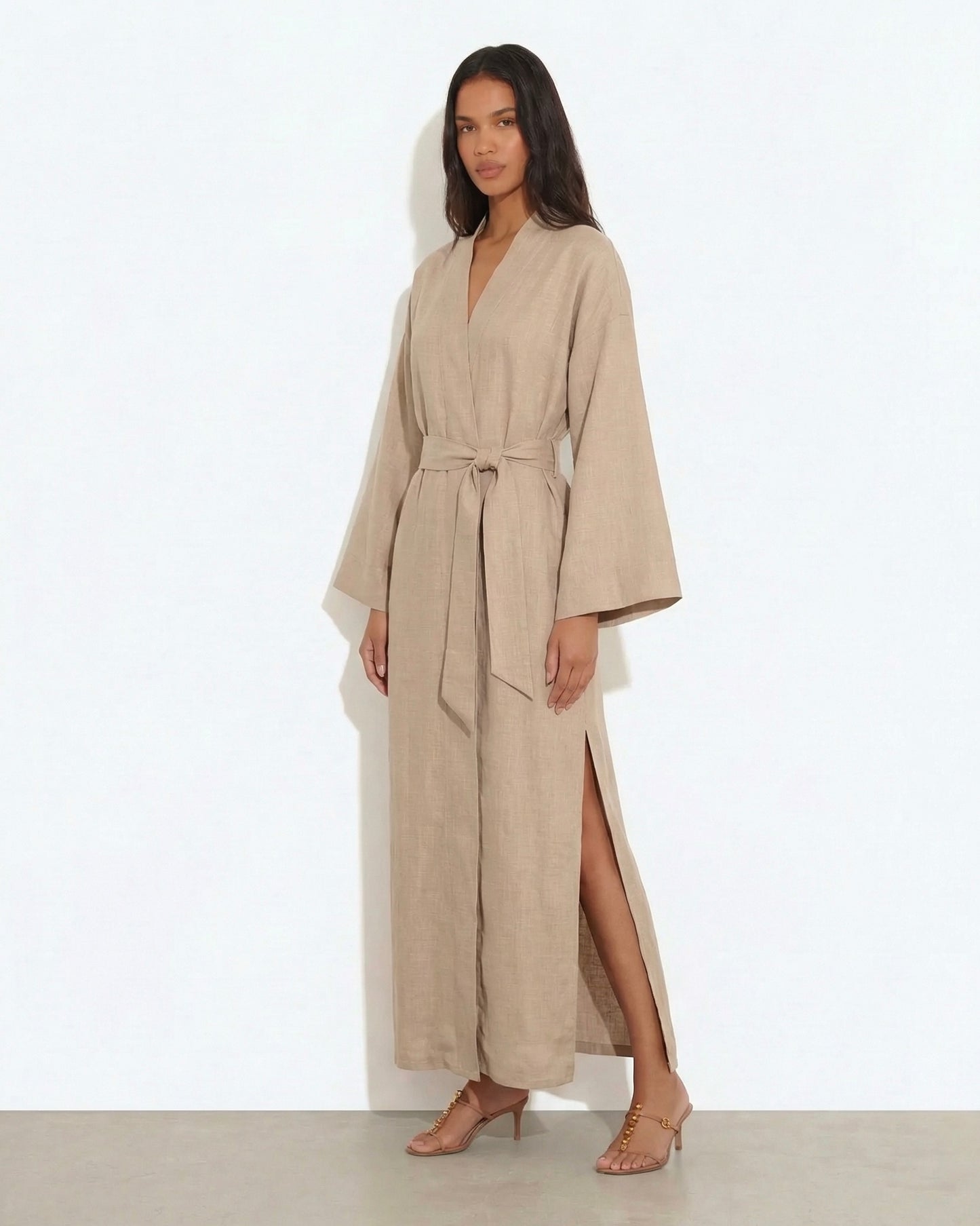 Soul organic linen kimono dress