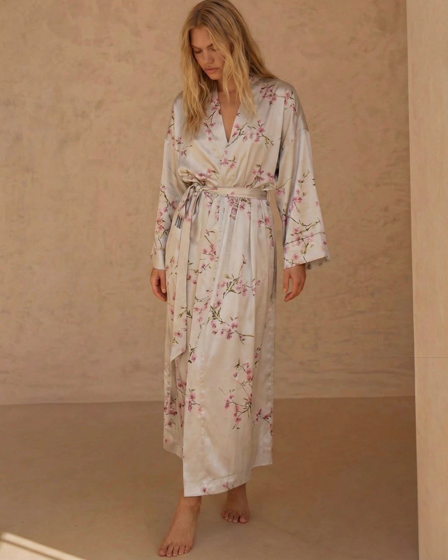 Blossom Satin Kimono