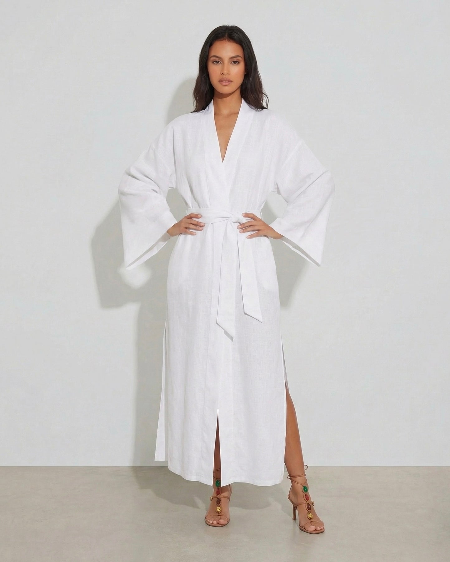 Soul organic linen kimono dress