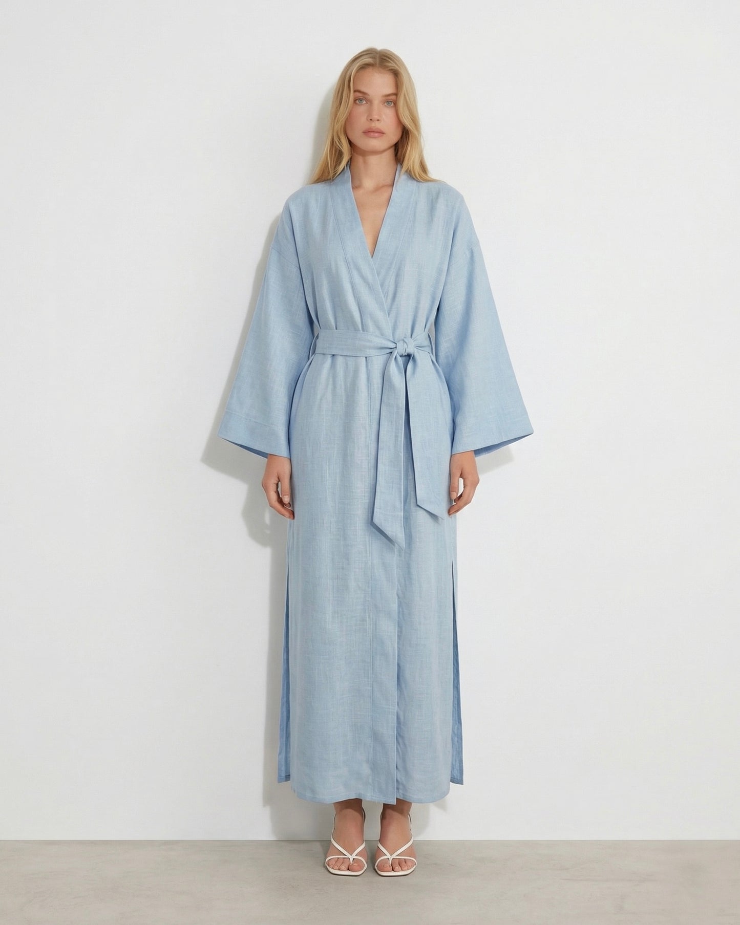 Soul organic linen kimono dress