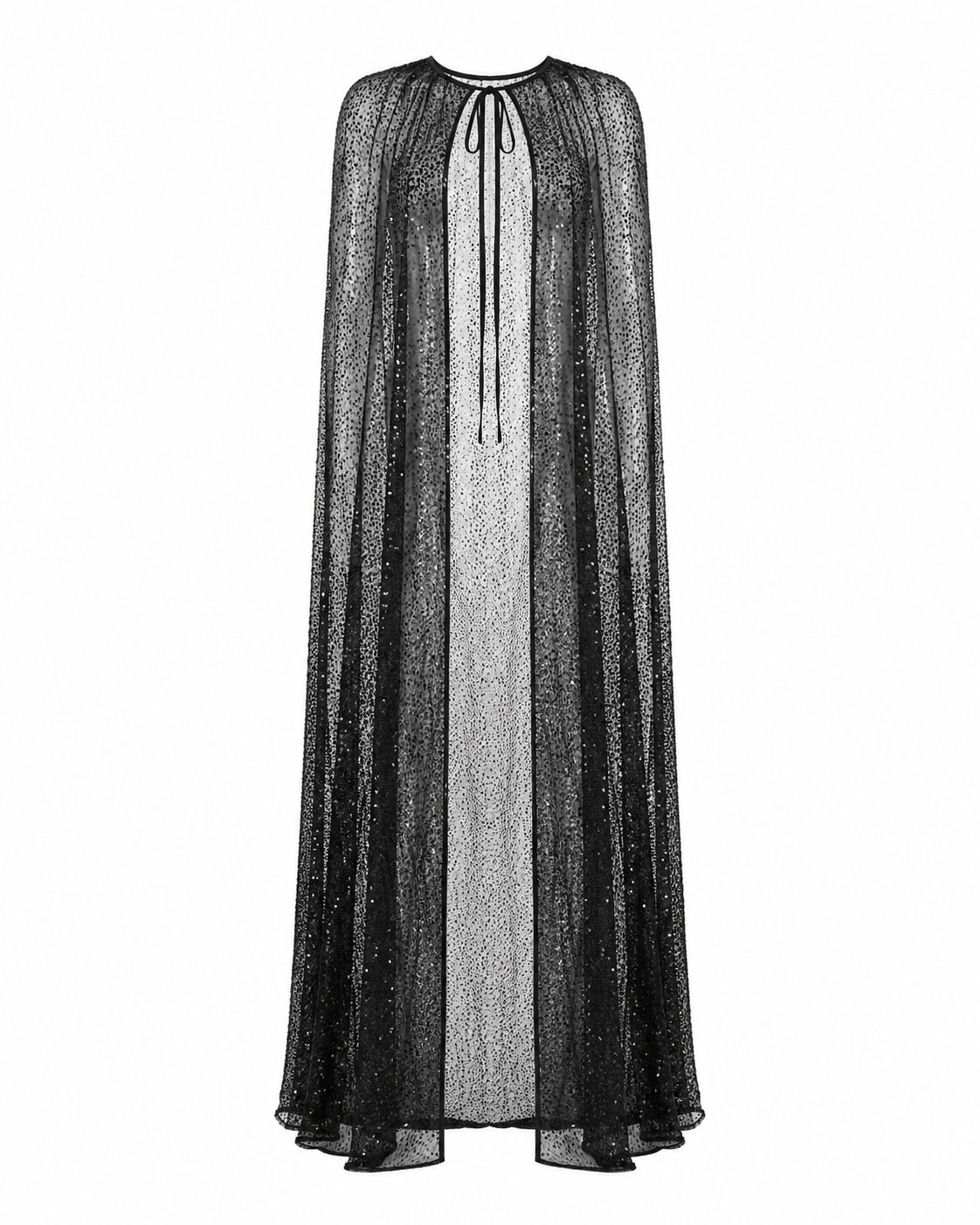 Sheer Embellished Cape