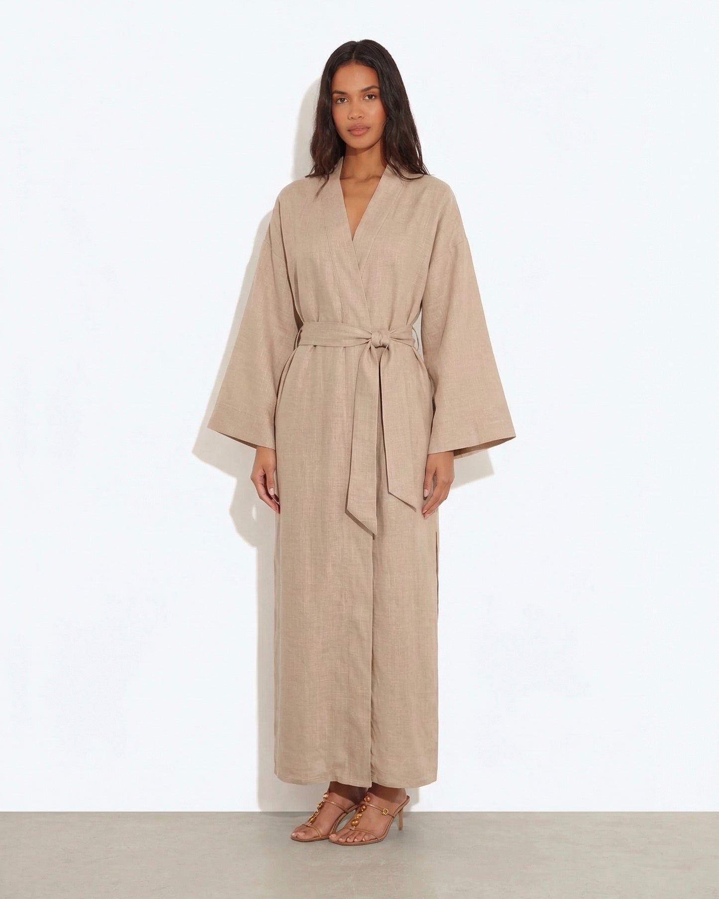 Soul organic linen kimono dress