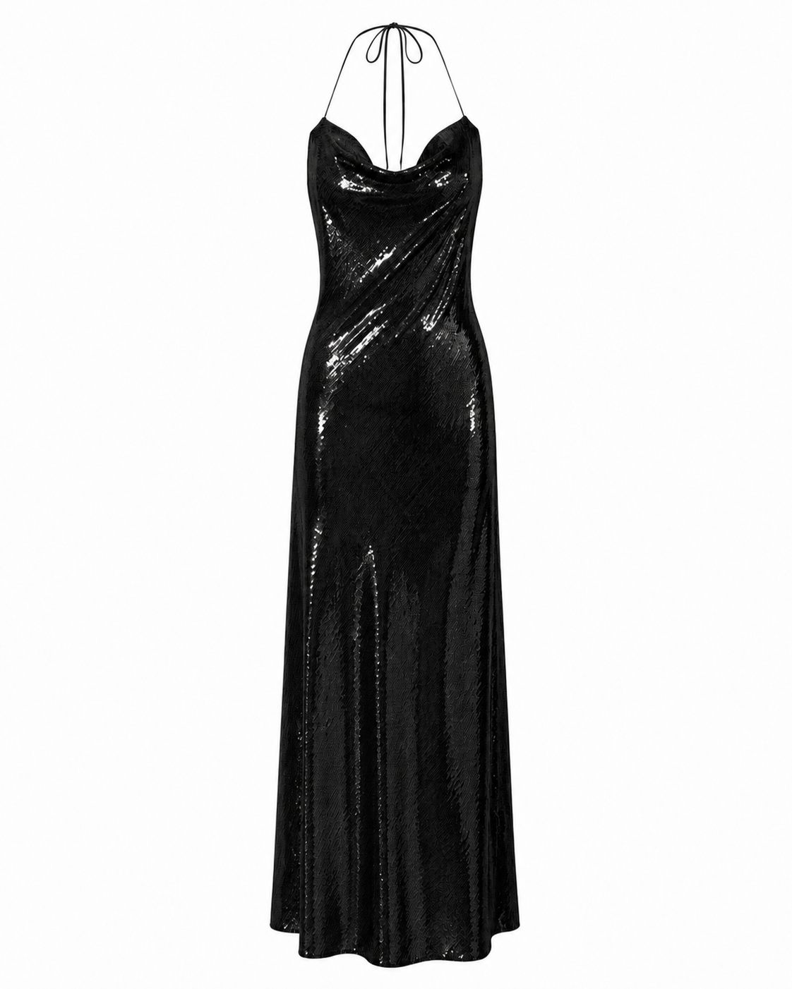 Sequin Open-Back Maxi Dress