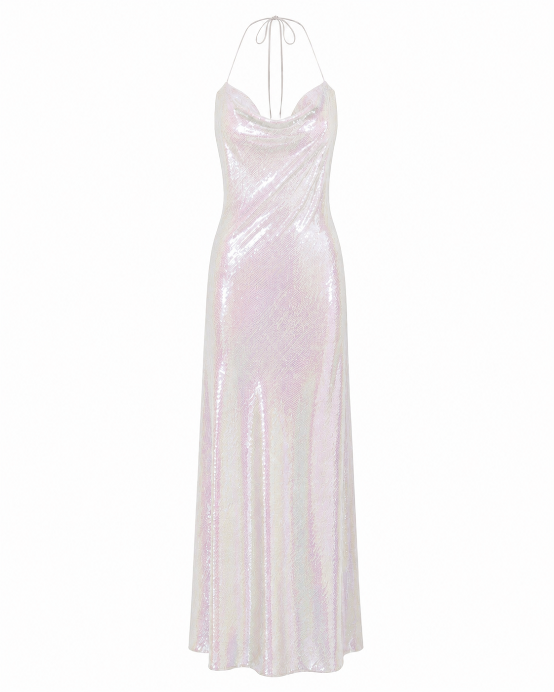 Sequin Open-Back Maxi Dress