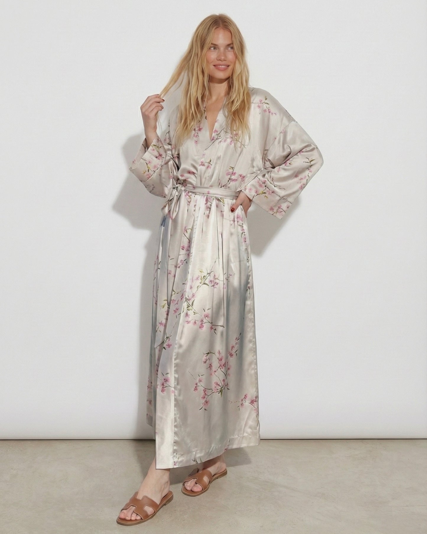 Blossom Satin Kimono